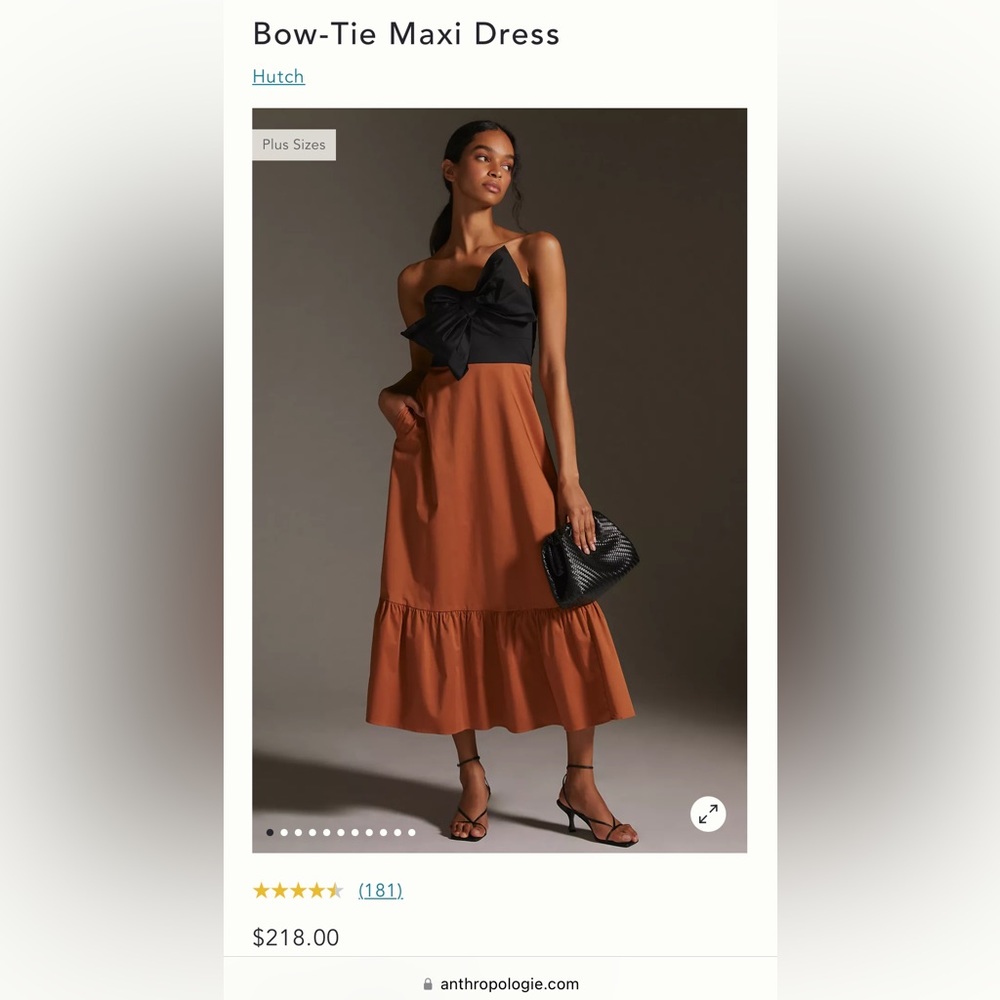 BNWT Anthropologie Hutch Bow Strapless Dress